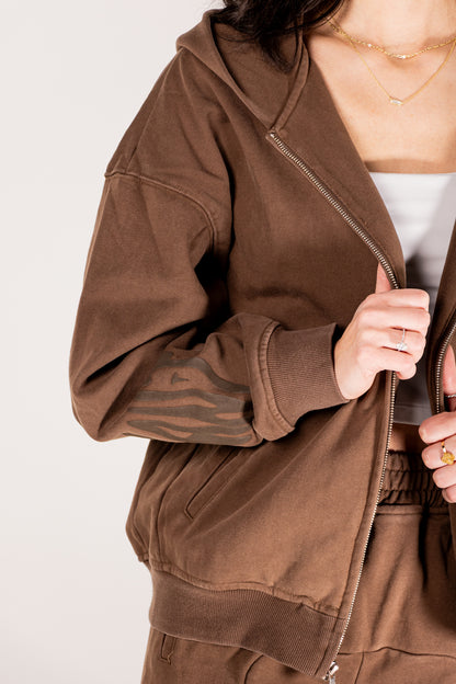 "MOCHA" ZIP UP JACKET