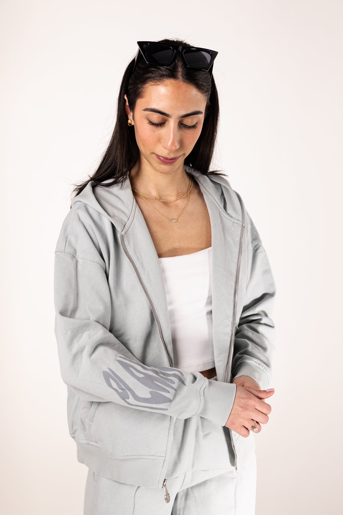 "LIVID GREY" ZIP UP JACKET