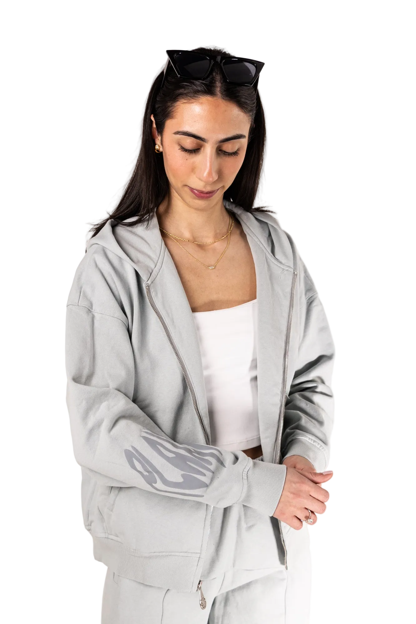 "LIVID GREY" ZIP UP JACKET